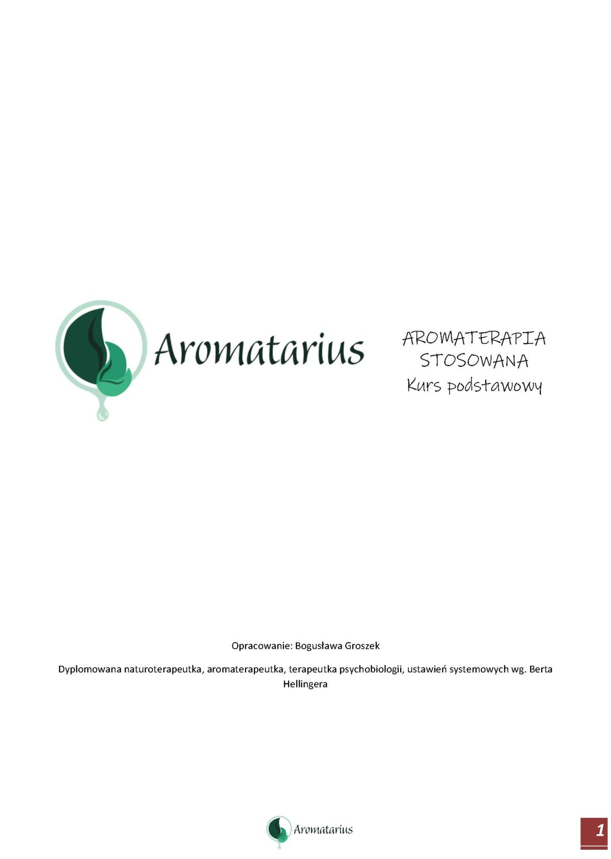 Kurs online Aromaterapia Stosowana Edycja I